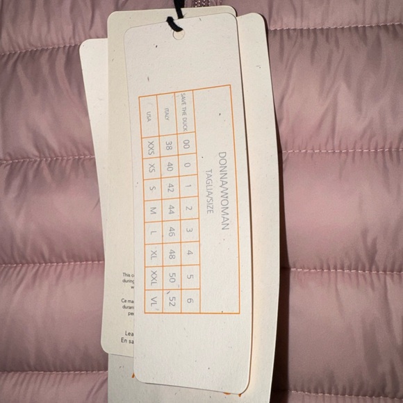 ⚡️NWT Save The Duck Plumtech Womens Blush Pink Puffer Jacket Vest Size 1 Small - Picture 15 of 16